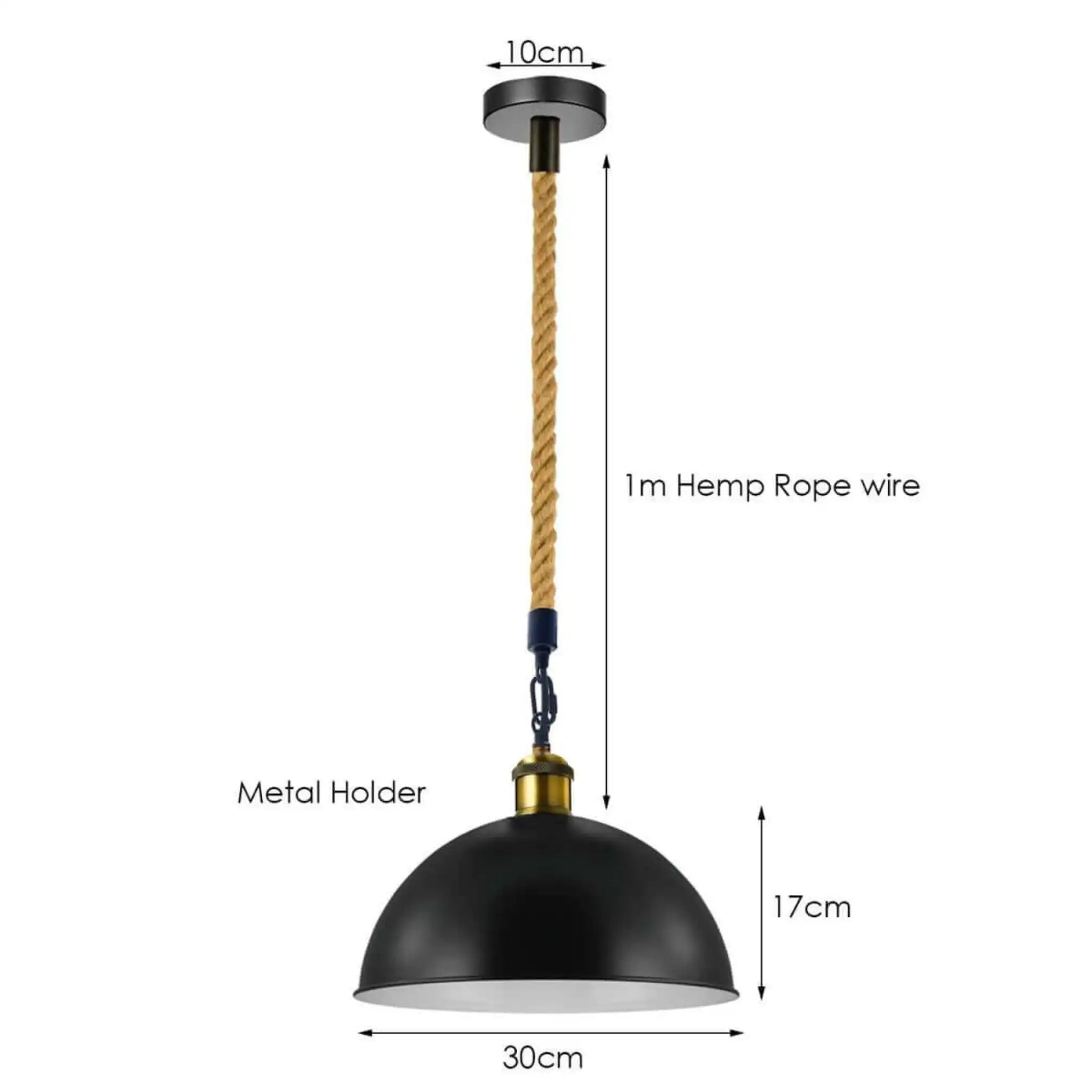 LEDSone UK Ltd Ceiling Lights Black Metal Ceiling Pendant Light Hemp Rope Home & Garden > Lighting > Lighting Fixtures > Ceiling Light Fixtures > Ceiling Lights Black > Metal Ceiling Lights > Pendant Lights > Hemp Rope Lights emmy-jane-boutique.myshopify.com