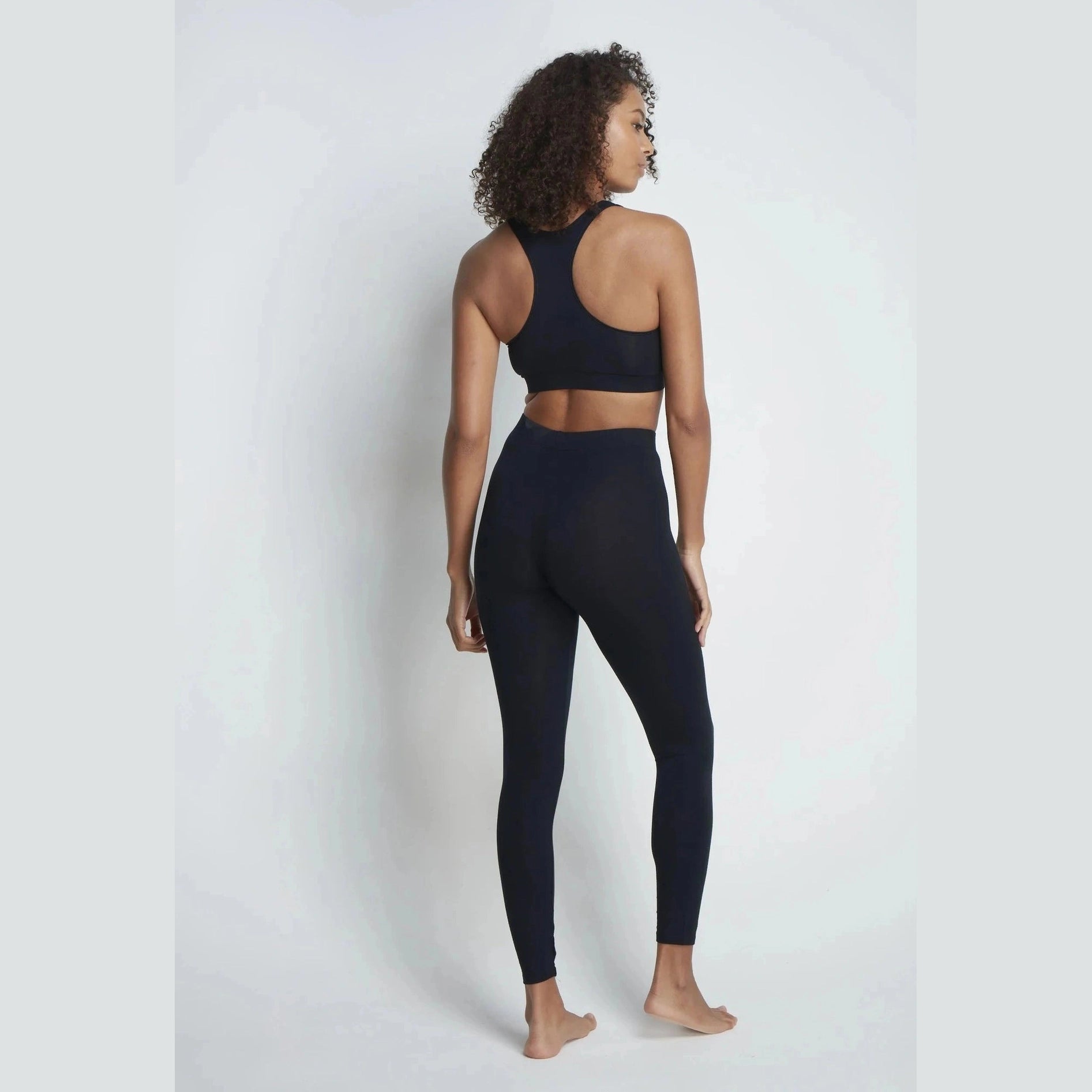 full-length black modal leggings