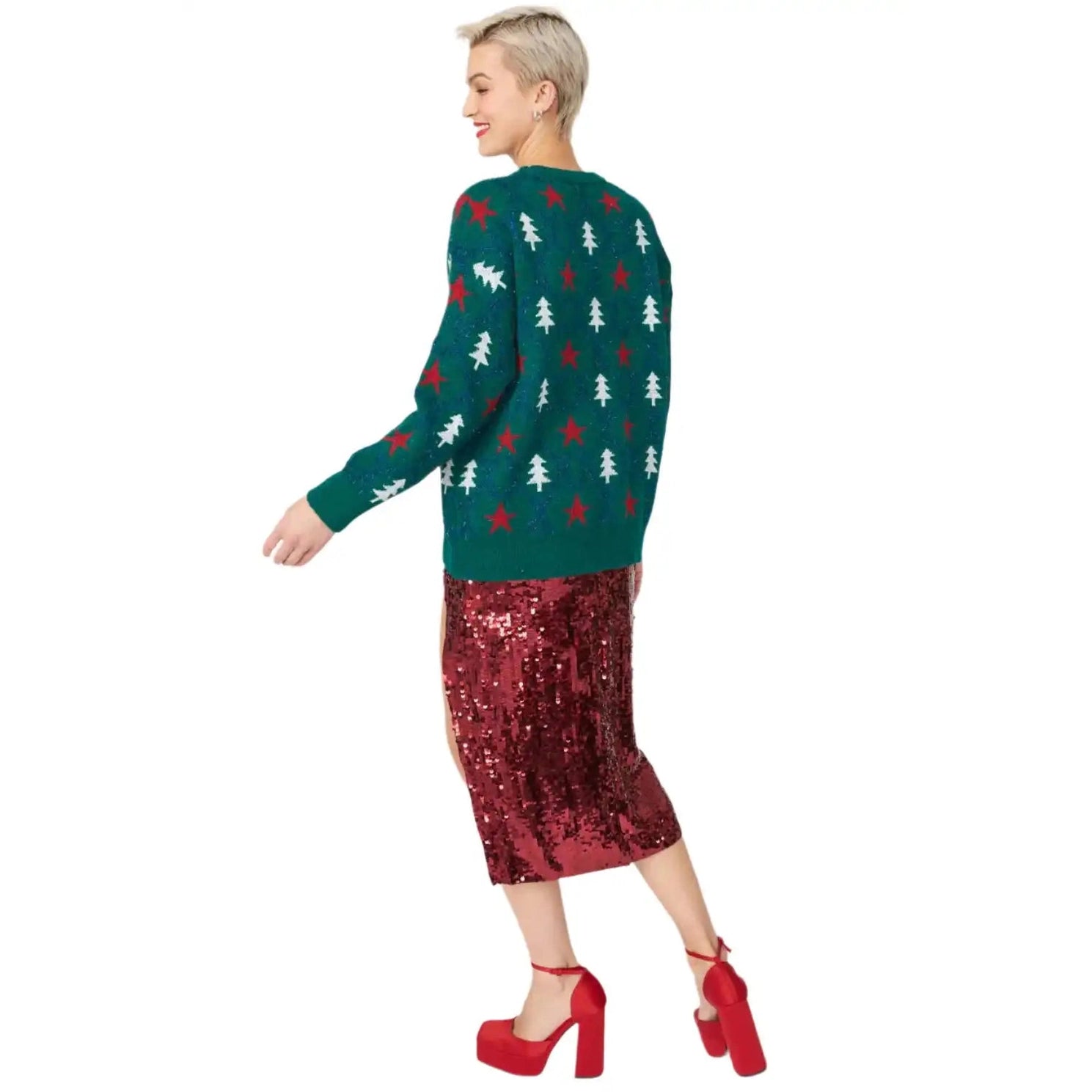Buy Me Fur Ltd Green Cashmere and Banana Blend Christmas Jumper Apparel & Accessories > Clothing > Shirts & Tops > Jumpers > Womens Jumpers > Cashmere Jumpers > Christmas Jumpers > Luxury Christmas Jumpers emmy-jane-boutique.myshopify.com