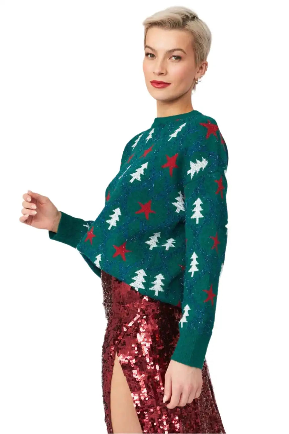 Buy Me Fur Ltd Green Cashmere and Banana Blend Christmas Jumper Apparel & Accessories > Clothing > Shirts & Tops > Jumpers > Womens Jumpers > Cashmere Jumpers > Christmas Jumpers > Luxury Christmas Jumpers emmy-jane-boutique.myshopify.com