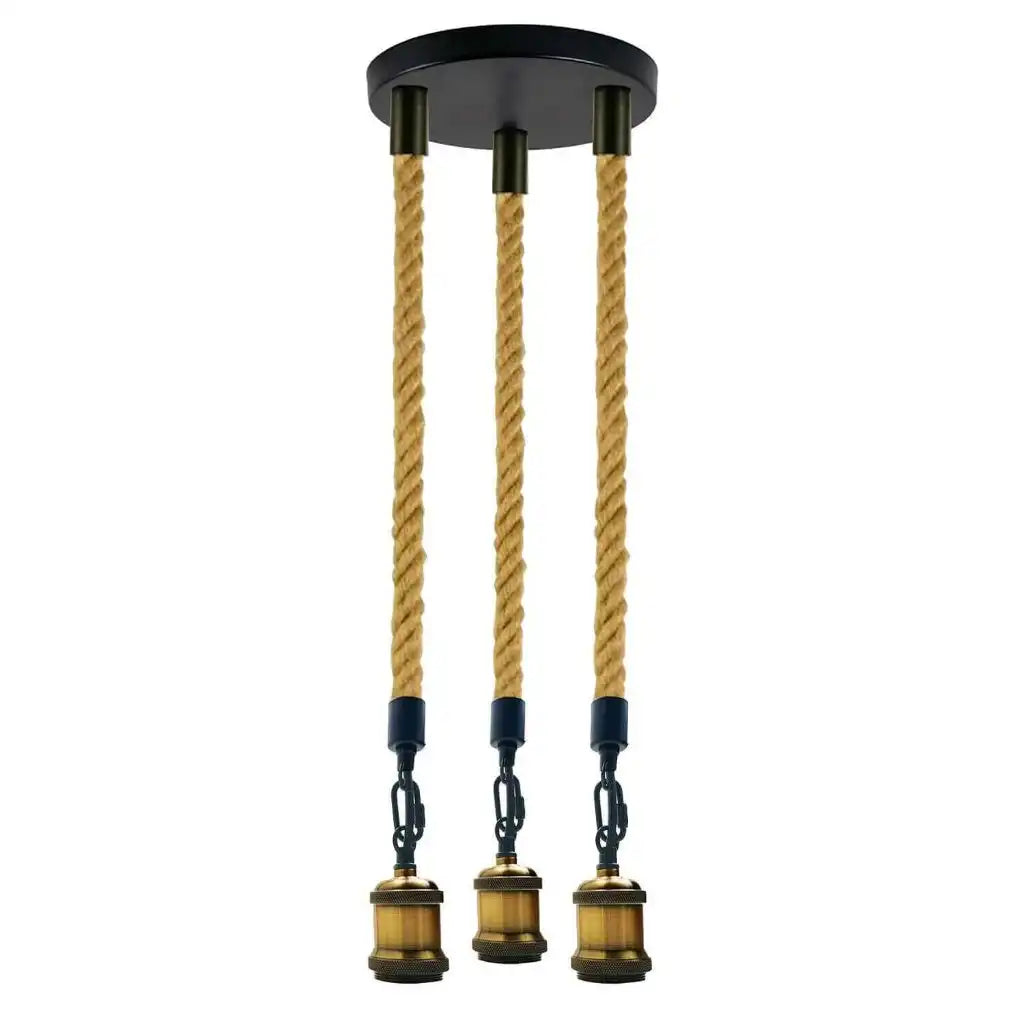 LEDSone Hemp Rope 3 Head Pendant Ceiling Light Retro Light Fixture Home & Garden > Lighting > Lighting Fixtures > Ceiling Light Fixtures > Ceiling Lights > Pendant Lights > Hemp Rope Lights emmy-jane-boutique.myshopify.com