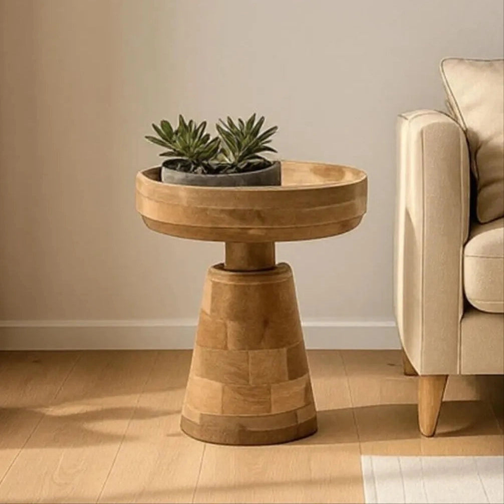 Verty Furniture Wooden Accent Table - Merlin Mango Wood Bedside / End Table Furniture > Tables > Accent Tables > Wooden Display Tables > Small Wooden Table > Merlin Mango Wood Bedside / End Table emmy-jane-boutique.myshopify.com