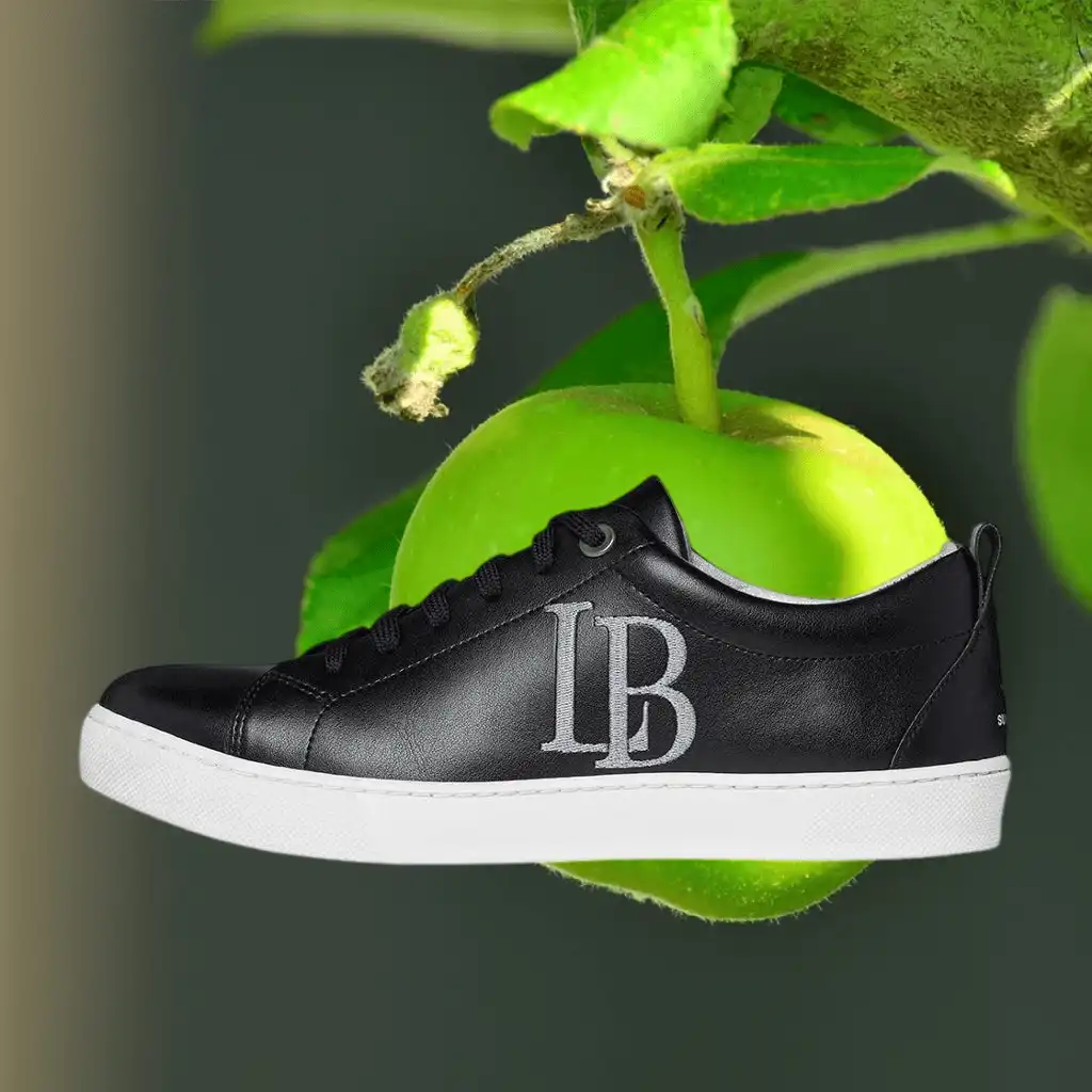 LaBante London Vegan Leather Trainers - LB Black Apple Leather Sneakers for Women Apparel & Accessories > Shoes > Womens Sneakers > Vegan Leather Trainers > LB Black Apple Leather Sneakers for Women emmy-jane-boutique.myshopify.com