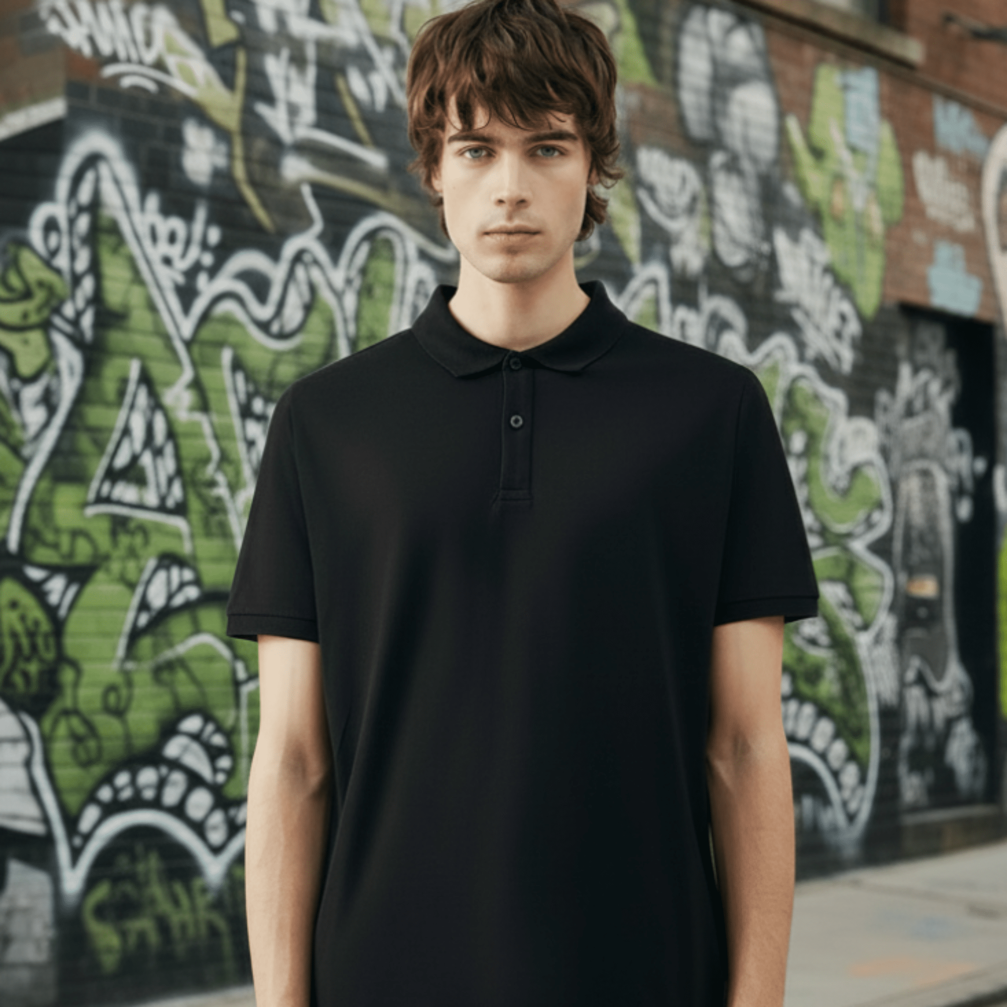 Men’s Black Bamboo Polo Shirt Soft Fit Modern Style