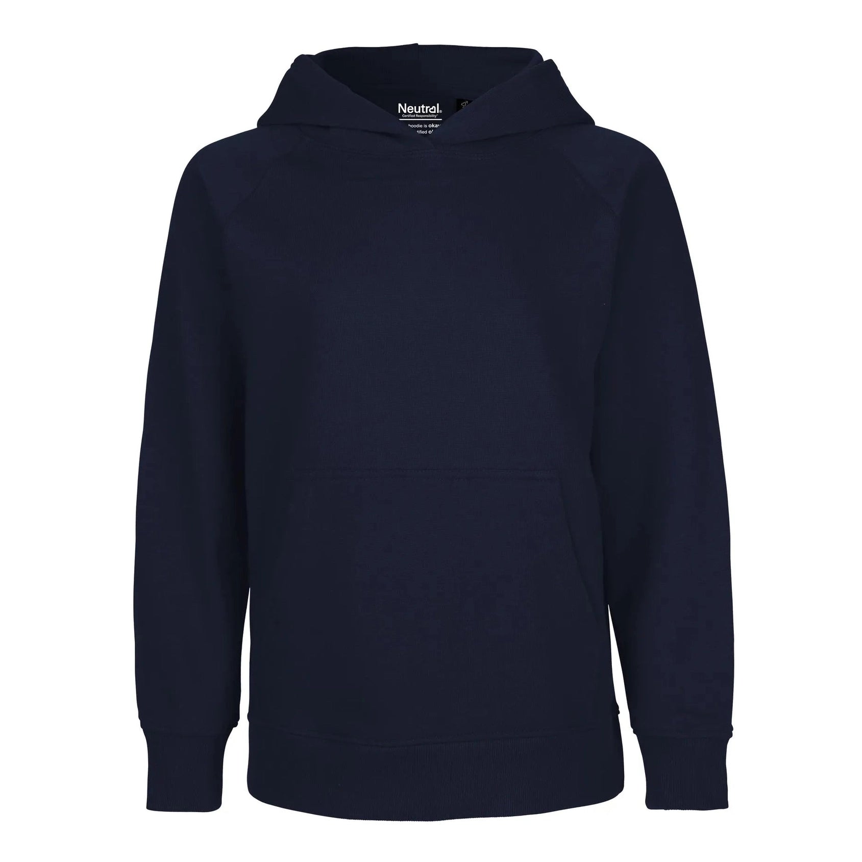 Navy blue hoodie on a white background
