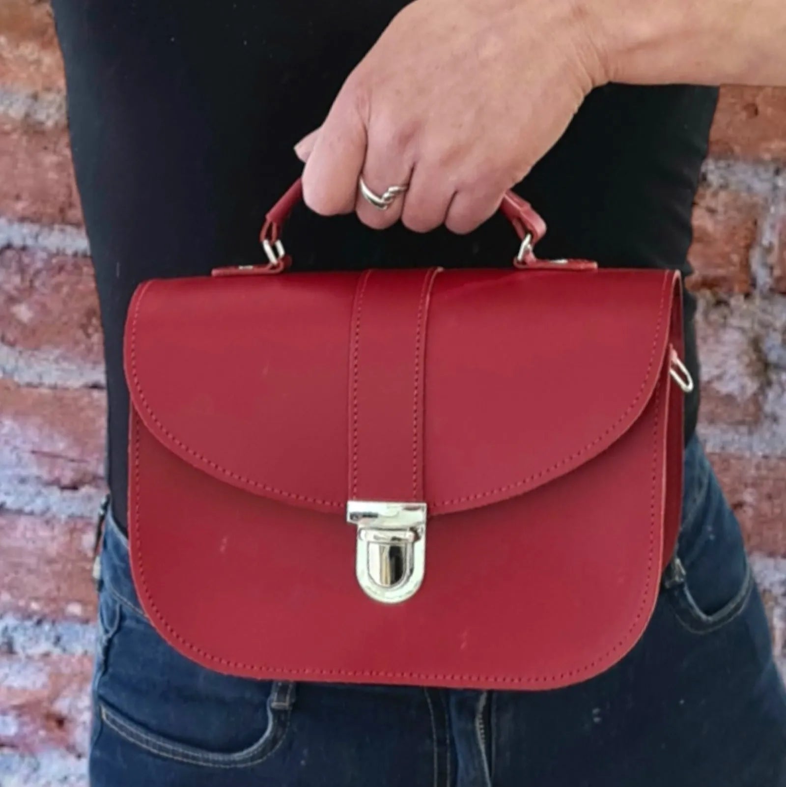 Zatchels Red Leather Handbag - Olympia Handmade Leather Bag - Red Clothing & Accessories > Handbags, Wallets & Cases > Handbags > Handmade Handbags > Leather Handbags > Red Leather Handbag > Olympia Handmade Leather Bag Red > Red Cross Body Bag emmy-jane-boutique.myshopify.com