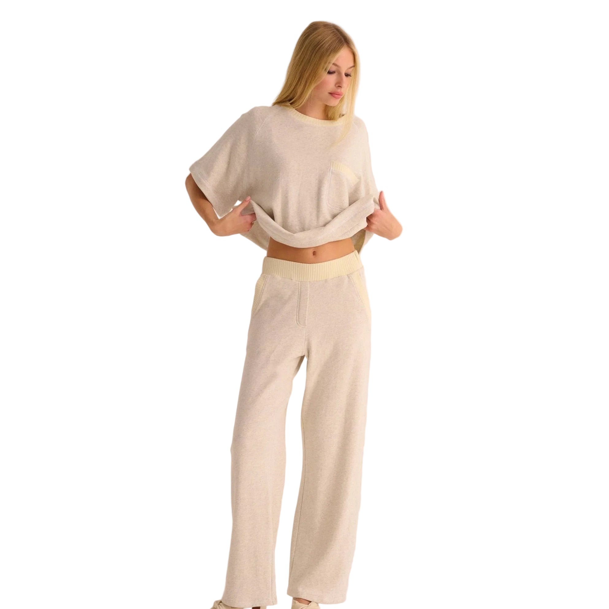matching short-sleeve sweatshirt and joggers