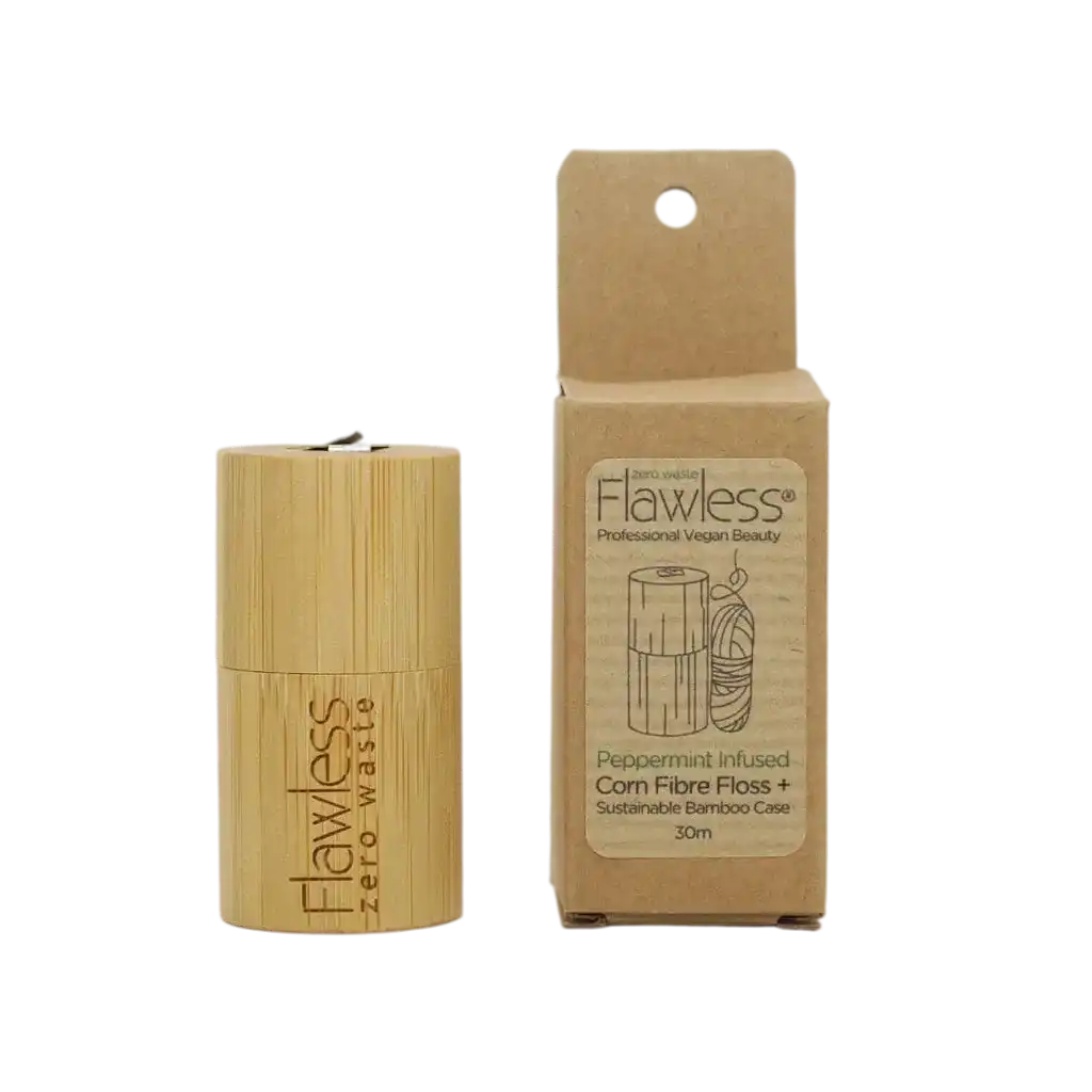 Flawless Compostable Dental Floss with Bamboo Dispenser - Peppermint Health & Beauty > Personal Care > Oral Care > Dental Floss > Eco-Friendly Dental Floss > Plastic-Free Dental Floss >Compostable Dental Floss with Bamboo Dispenser - Peppermint emmy-jane-boutique.myshopify.com