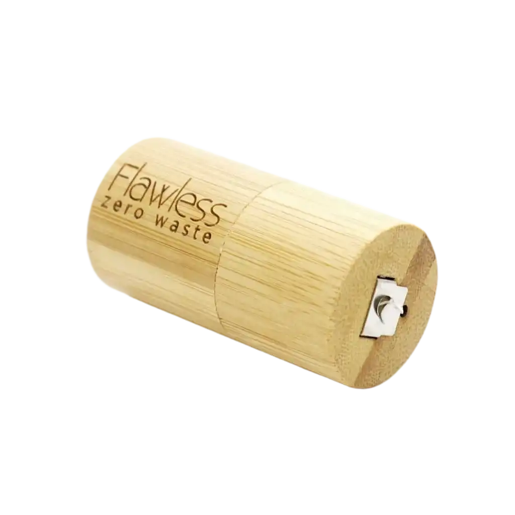 Flawless Compostable Dental Floss with Bamboo Dispenser - Peppermint Health & Beauty > Personal Care > Oral Care > Dental Floss > Eco-Friendly Dental Floss > Plastic-Free Dental Floss >Compostable Dental Floss with Bamboo Dispenser - Peppermint emmy-jane-boutique.myshopify.com