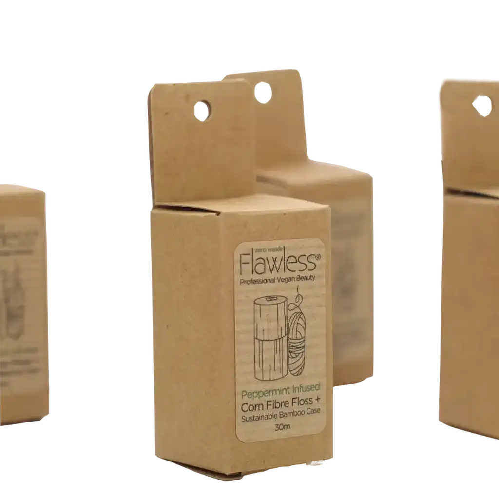 Flawless Compostable Dental Floss with Bamboo Dispenser - Peppermint Health & Beauty > Personal Care > Oral Care > Dental Floss > Eco-Friendly Dental Floss > Plastic-Free Dental Floss >Compostable Dental Floss with Bamboo Dispenser - Peppermint emmy-jane-boutique.myshopify.com