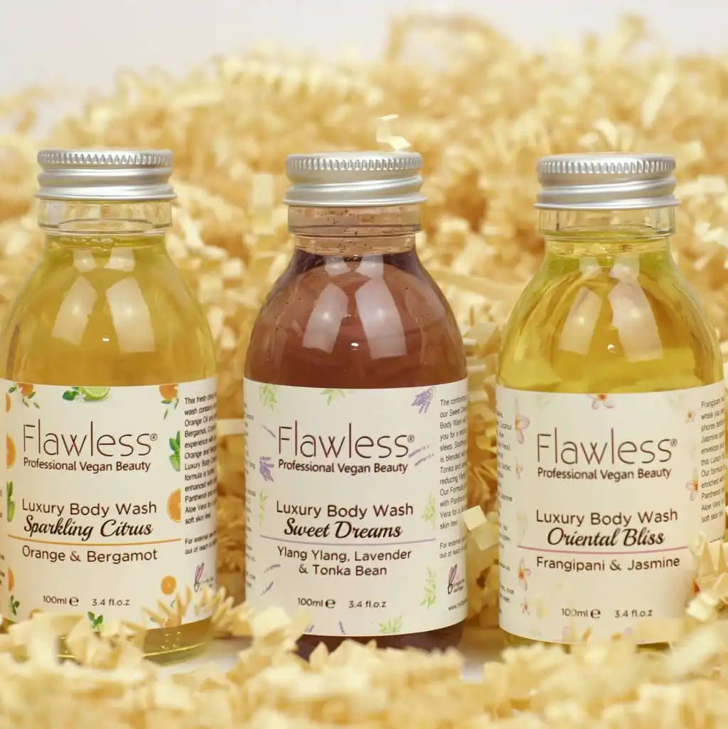 Flawless Body Wash Gift Set -Plastic-Free & Vegan Health & Beauty > Personal Care > Cosmetics > Bath & Body > Body Wash > Aromatherapy Hand & Body Wash > Essential Oil Body Wash Gift Set emmy-jane-boutique.myshopify.com