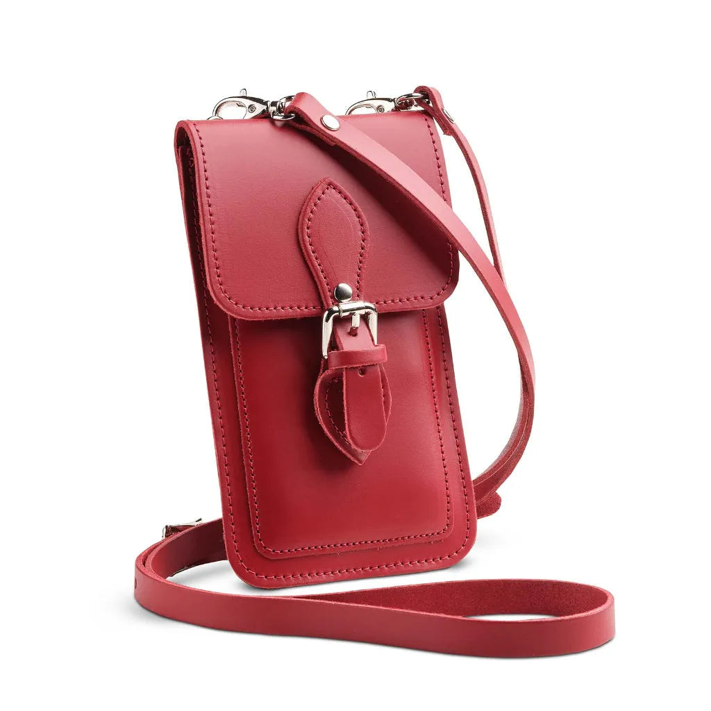 Zatchels Handmade Leather Mobile Phone Pouch Plus - Red Phone Bag phone pouch emmy-jane-boutique.myshopify.com