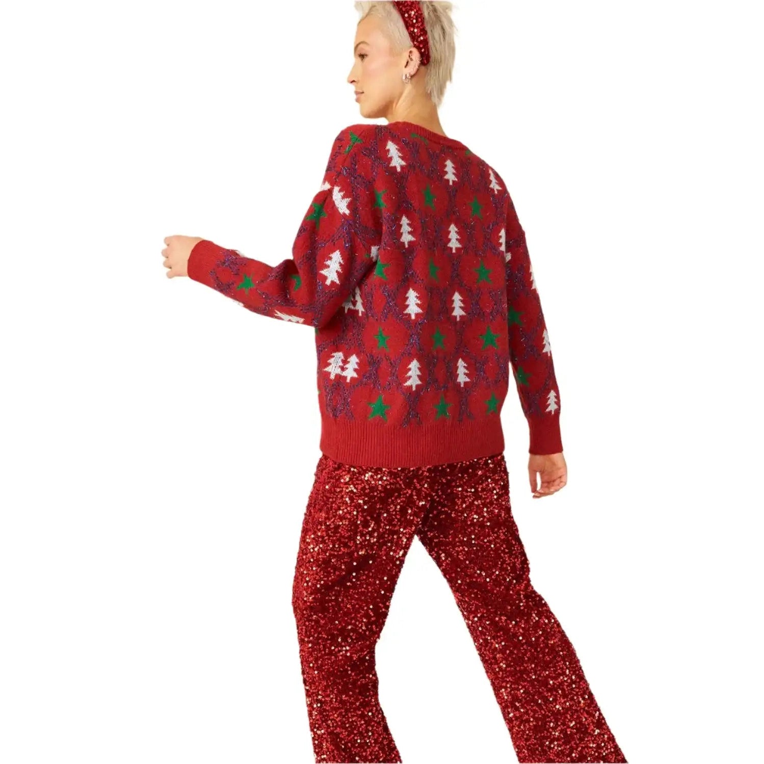 Buy Me Fur Ltd Red Cashmere and Banana Blend Christmas Jumper Apparel & Accessories > Clothing > Shirts & Tops > Jumpers > Womens Jumpers > Cashmere Jumpers > Christmas Jumpers > Luxury Christmas Jumpers emmy-jane-boutique.myshopify.com