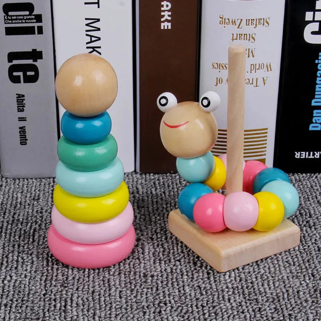 Emmy Jane Wooden Toys For Toddlers - Rainbow Stack Tower Worm Puzzles Baby & Toddler > Baby Toys & Activity Equipment > Baby Activity Toys > Wooden Toys For Toddlers > Rainbow Stack Towers and Worm Puzzles emmy-jane-boutique.myshopify.com