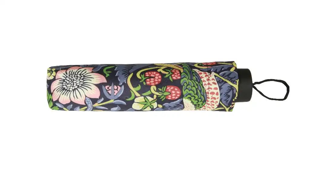 Signare Tapestry William Morris Strawberry Thief Blue - Art Folding Umbrella Home & Garden > Parasols & Rain Umbrellas > William Morris Strawberry Thief Umbrella > Art Folding Umbrella > Blue Floral Brolly emmy-jane-boutique.myshopify.com
