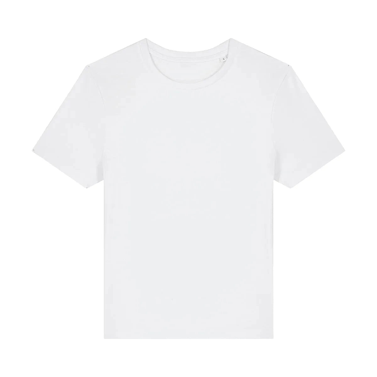 Plain white t-shirt on a light beige background