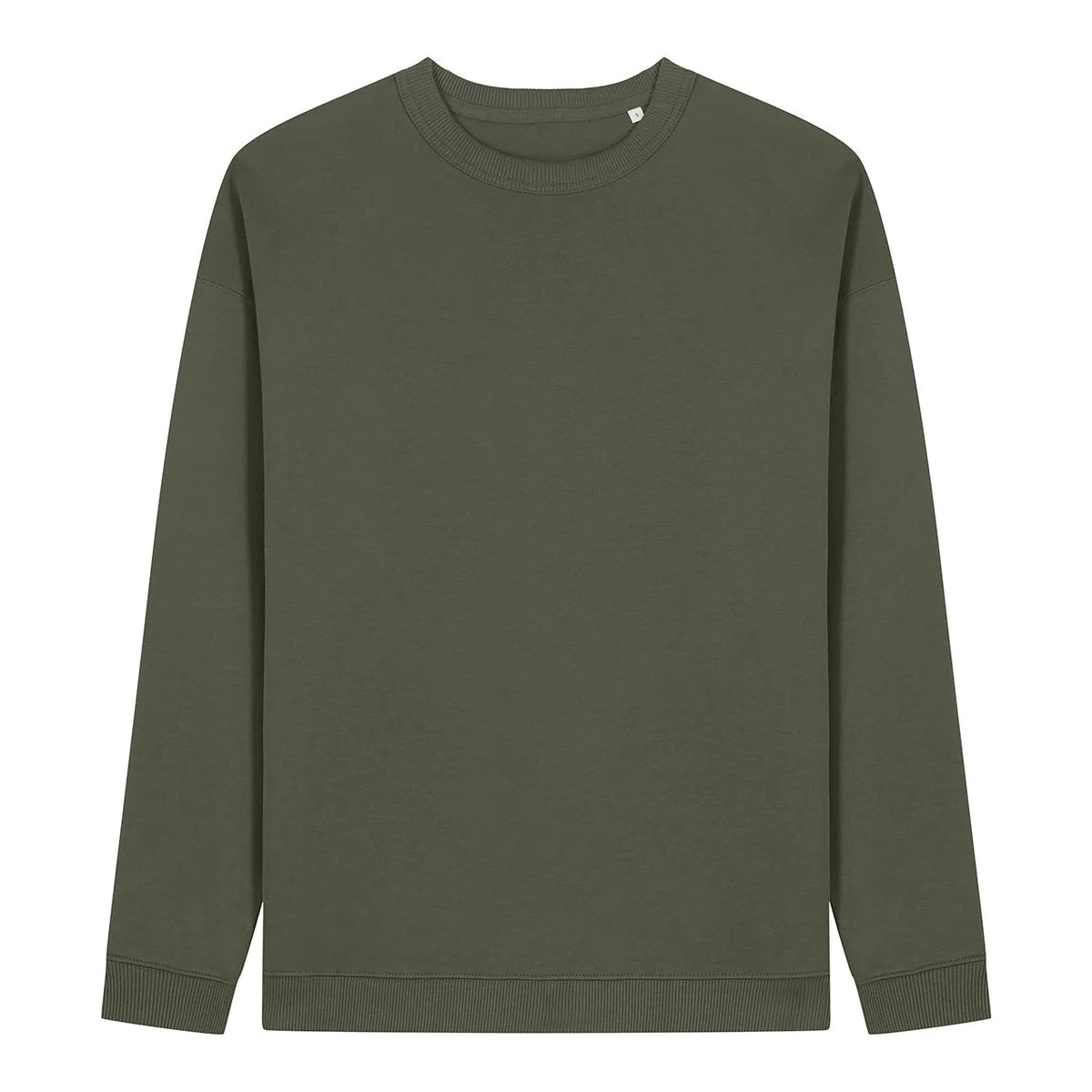 Green long-sleeve sweatshirt on a white background