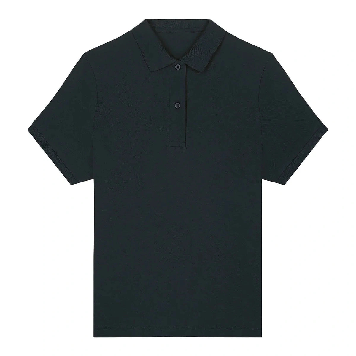 Black polo shirt on a white background