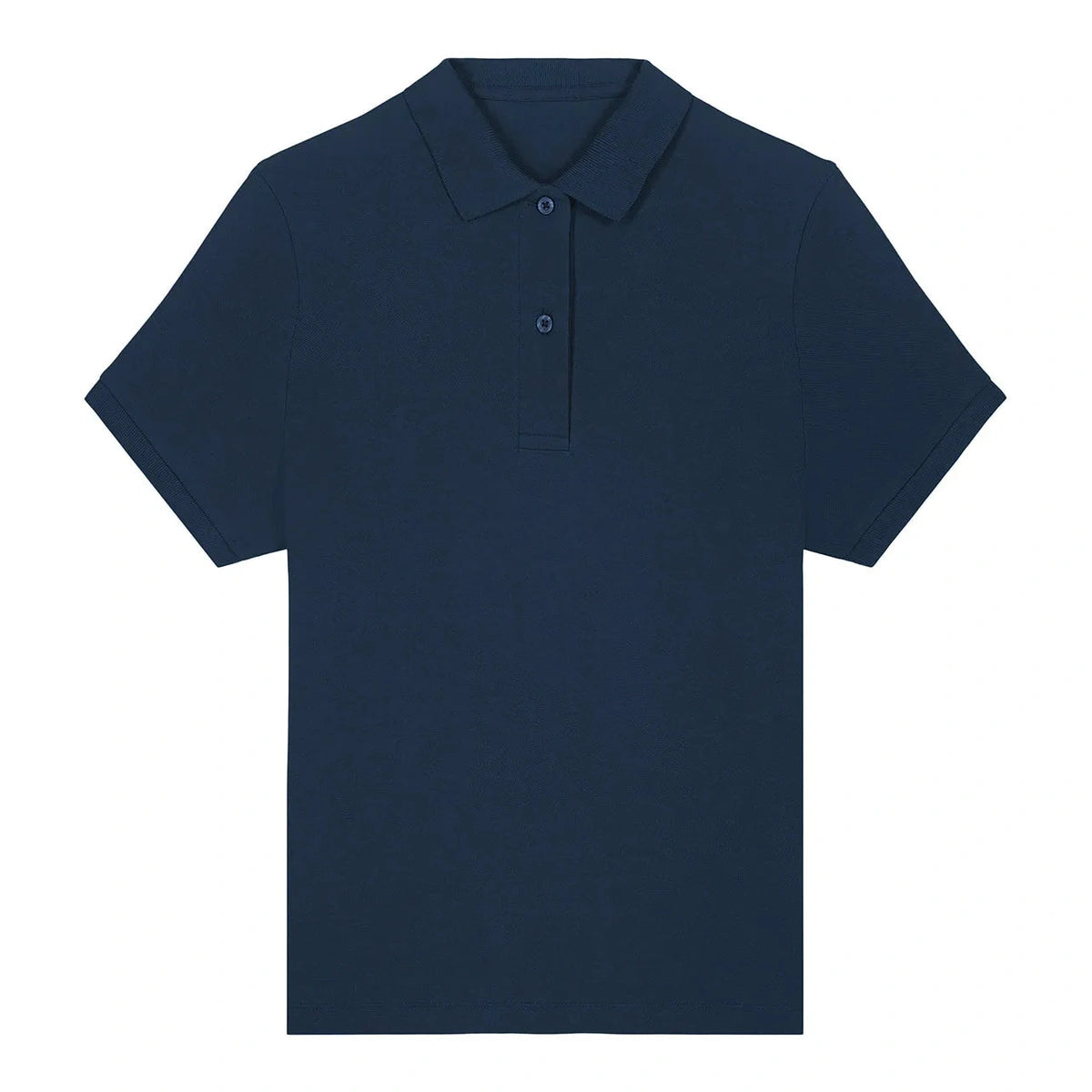 Navy blue polo shirt on a white background