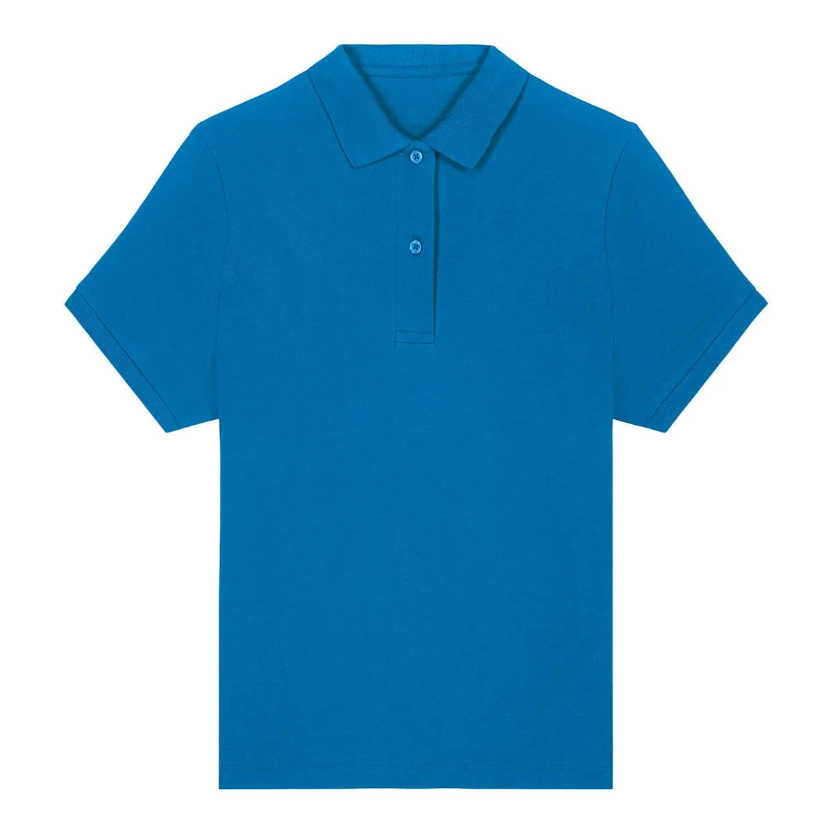 Blue polo shirt on a white background