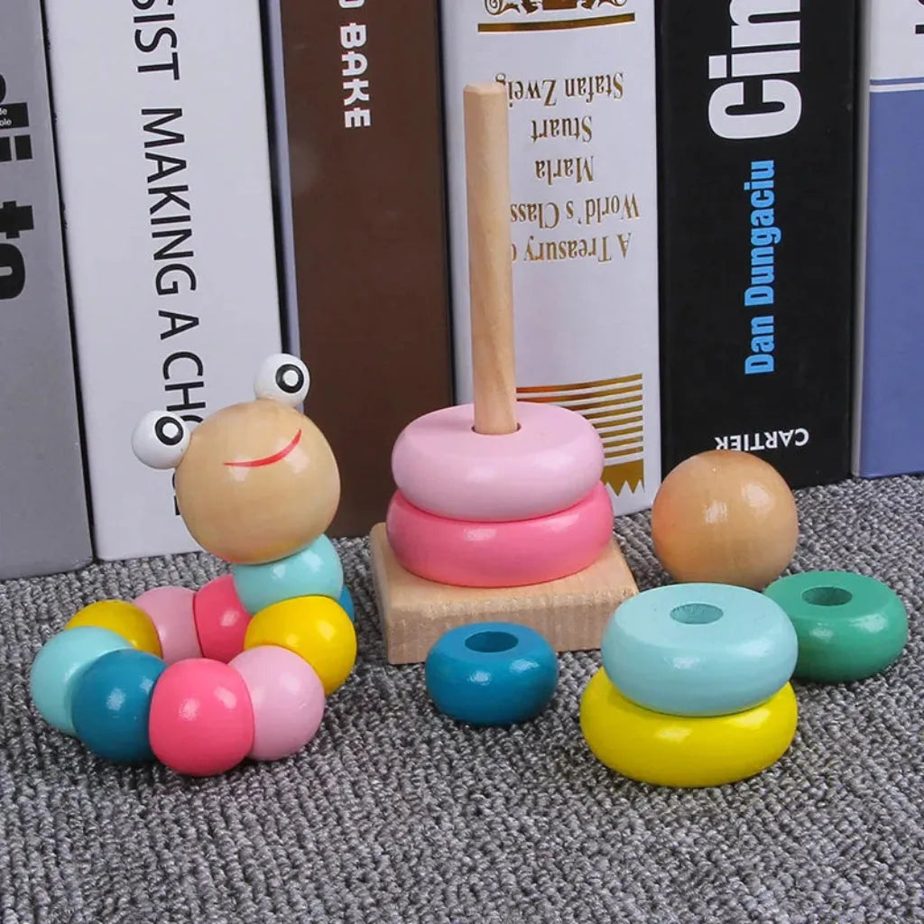 Emmy Jane Wooden Toys For Toddlers - Rainbow Stack Tower Worm Puzzles Baby & Toddler > Baby Toys & Activity Equipment > Baby Activity Toys > Wooden Toys For Toddlers > Rainbow Stack Towers and Worm Puzzles emmy-jane-boutique.myshopify.com