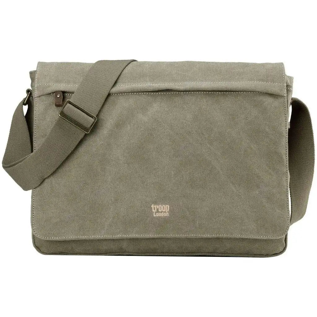 Troop London Canvas Laptop Messenger Bag - Troop London Classic - 18'' Diagonally Luggage & Bags > Messenger Bags > Canvas Crossbody Bags > Across body Bag > Troop London Bags > Troop London Classic Cross Body Bag > Canvas Laptop Messenger Bag emmy-jane-boutique.myshopify.com