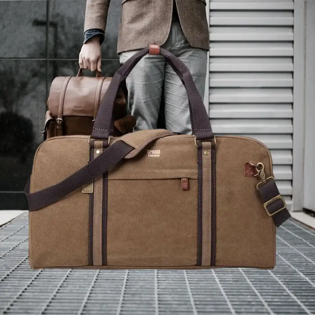 Troop London Troop Classic Canvas Travel Bag – Large Weekend Duffel (5 Colours) Luggage & Bags > Duffel Bags > Large Holdall > Weekend Bag > Troop Classic Canvas Travel Bags > Duffel Bag emmy-jane-boutique.myshopify.com