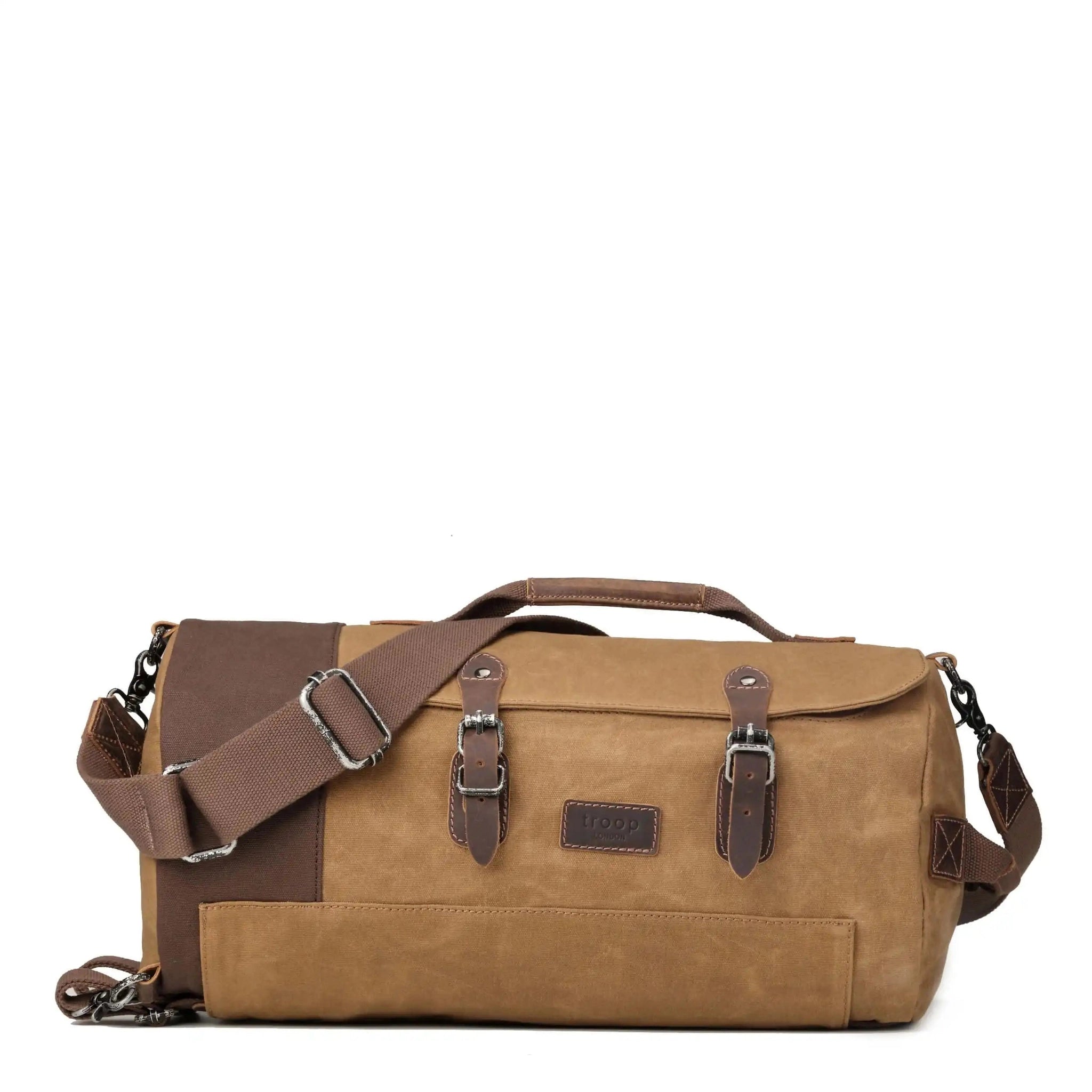 Troop London Unisex Canvas Duffel Backpack | Travel Laptop Bag Crossbody Holdall Travel Luggage holdall Bag emmy-jane-boutique.myshopify.com