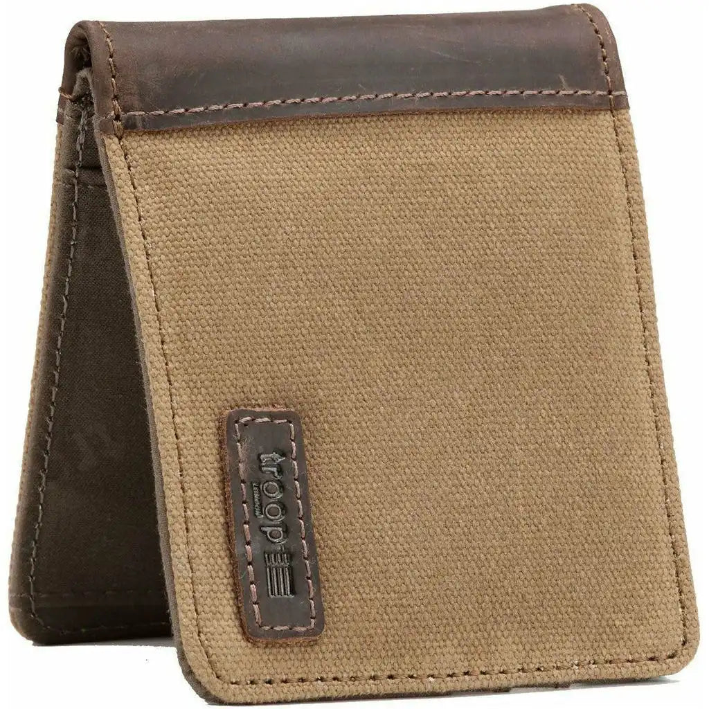 Troop London Canvas Bi-fold Wallet - Blue Brown or Green - Troop London Accessories Apparel & Accessories > Handbags, Wallets & Cases > Mens Wallets > Canvas Bi-fold Wallet > Blue Brown or Green Wallets > Troop London Wallets emmy-jane-boutique.myshopify.com