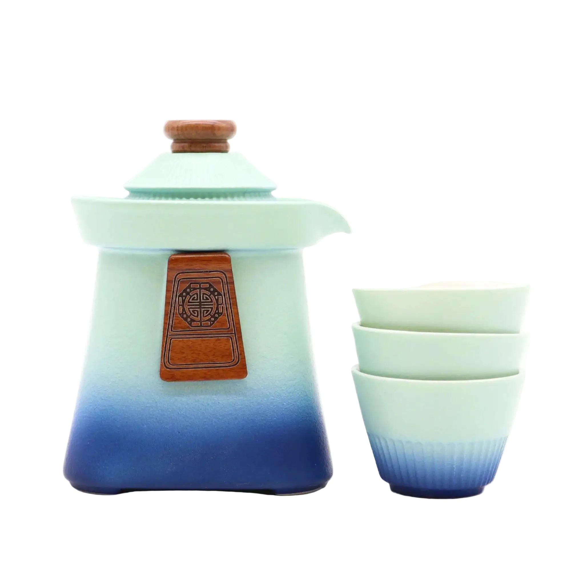 Emmy Jane Temple Teapot Set & Cups Ceramic Blue or Orange Home & Garden > Kitchen & Dining > Tableware > Coffee & Tea Sets emmy-jane-boutique.myshopify.com