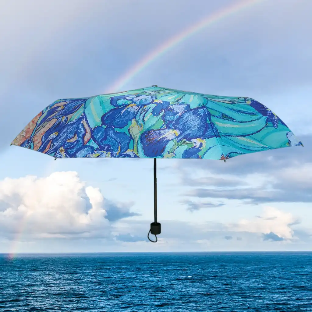 Signare Tapestry Van Gogh Iris - Art Folding Umbrella - Blue Floral Brolly Home & Garden > Parasols & Rain Umbrellas > Van Gogh Iris Umbrella > Art Folding Umbrella > Blue Floral Brolly emmy-jane-boutique.myshopify.com