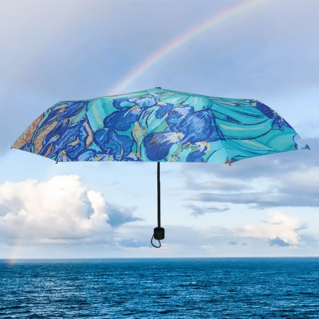 Signare Tapestry Van Gogh Iris - Art Folding Umbrella - Blue Floral Brolly Home & Garden > Parasols & Rain Umbrellas > Van Gogh Iris Umbrella > Art Folding Umbrella > Blue Floral Brolly emmy-jane-boutique.myshopify.com