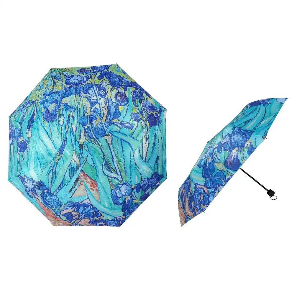 Signare Tapestry Van Gogh Iris - Art Folding Umbrella - Blue Floral Brolly Home & Garden > Parasols & Rain Umbrellas > Van Gogh Iris Umbrella > Art Folding Umbrella > Blue Floral Brolly emmy-jane-boutique.myshopify.com