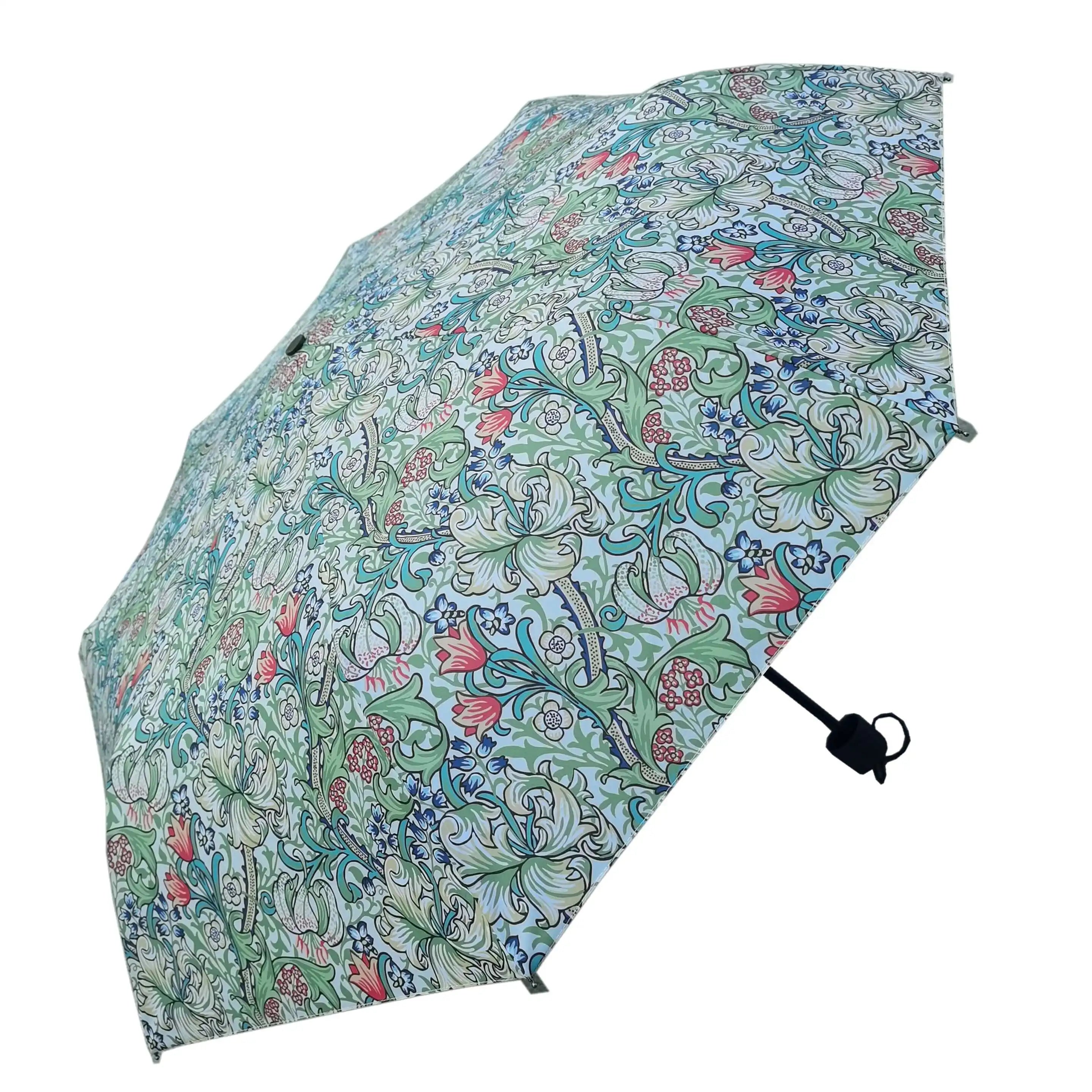 Signare Tapestry William Morris Golden Lily - Art Folding Umbrella Home & Garden > Parasols & Rain Umbrellas > William Morris Golden Lily Umbrella > Art Folding Umbrella > Blue Floral Brolly emmy-jane-boutique.myshopify.com