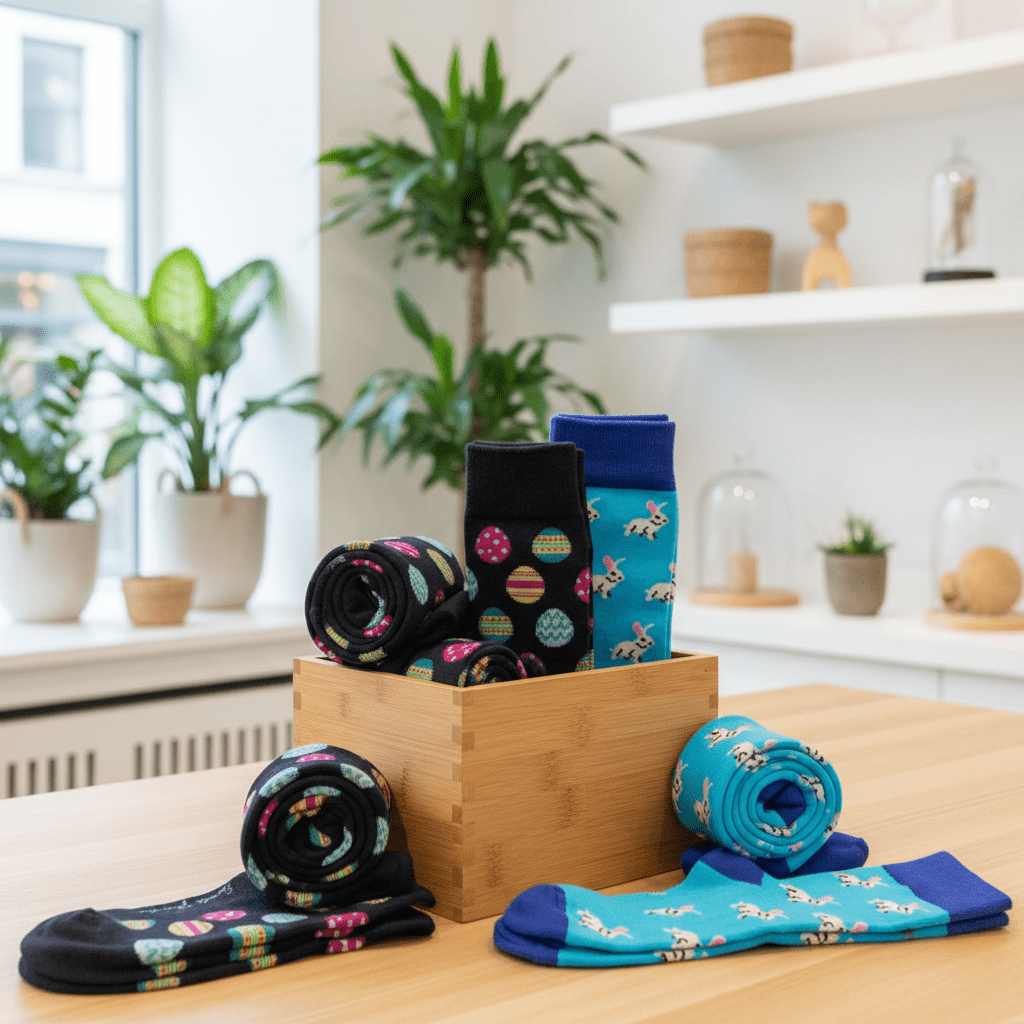 Men Bamboo Socks with Egg Design Soft and Durable