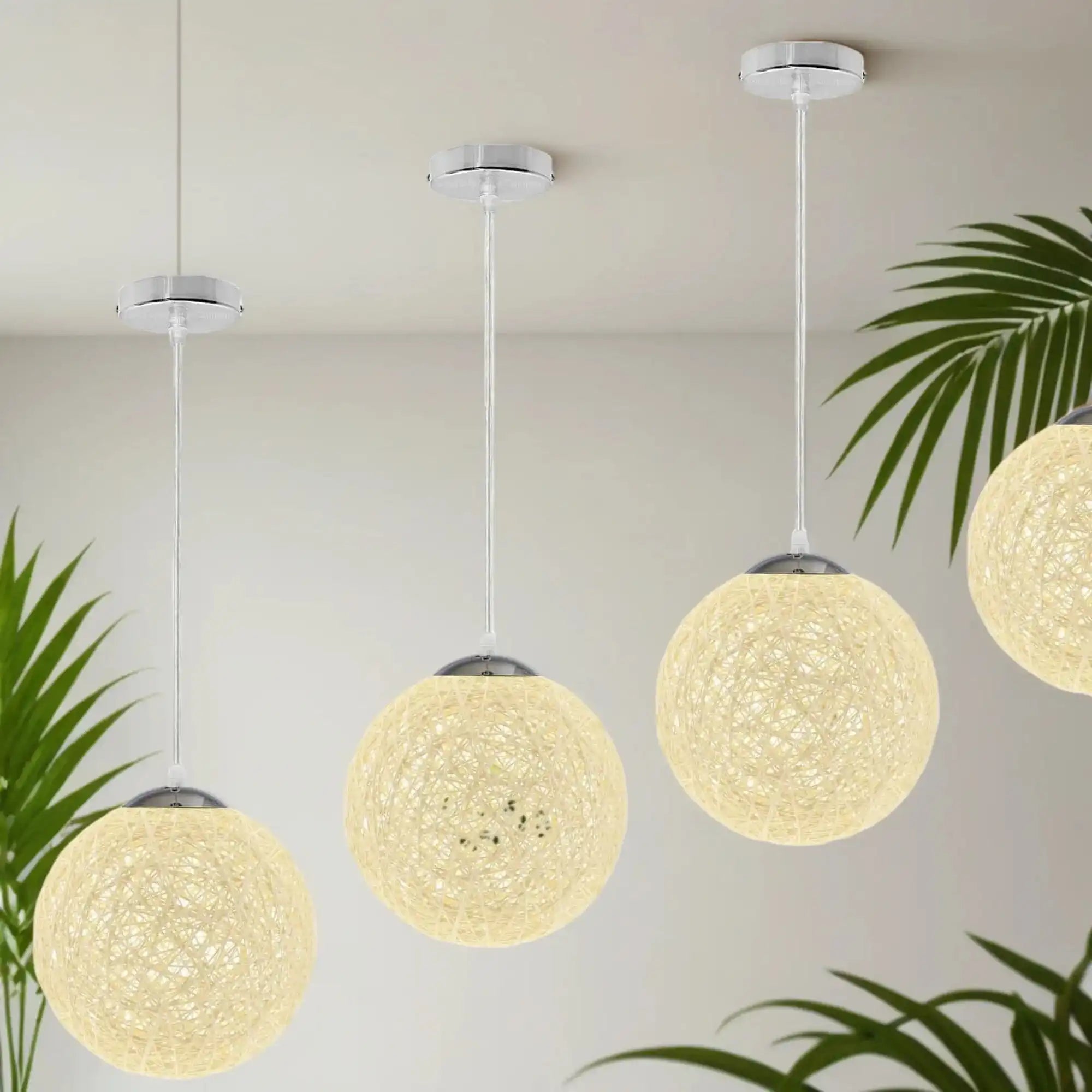 LEDSone Modern Medium Cream Rattan Pendant Light Lampshade Home & Garden > Lighting > Lighting Fixtures > Ceiling Light Fixtures > Bamboo Ceiling Lights > Cream Ceiling Lights > Pendant Lights > Bamboo Lights emmy-jane-boutique.myshopify.com