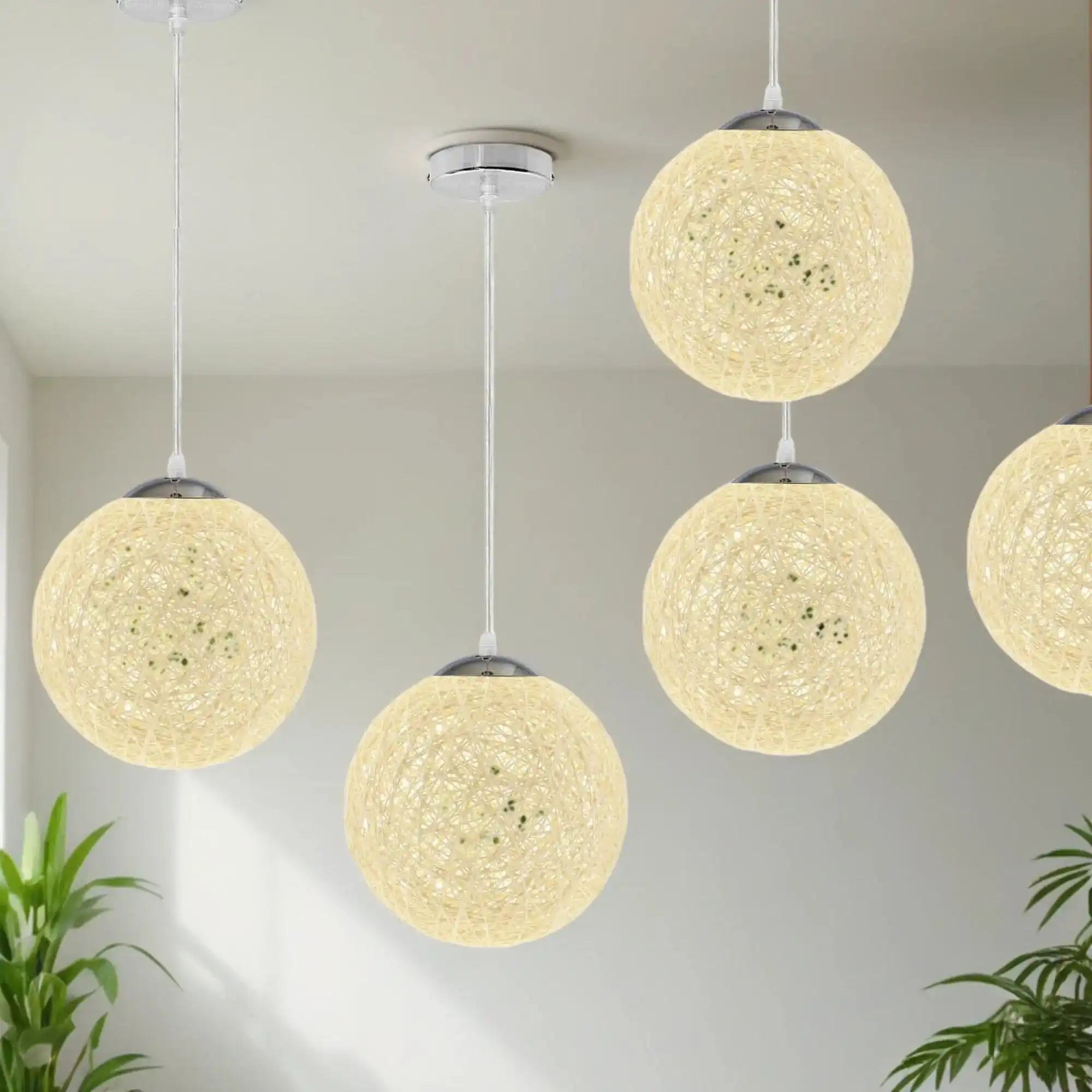 LEDSone Modern Medium Cream Rattan Pendant Light Lampshade Home & Garden > Lighting > Lighting Fixtures > Ceiling Light Fixtures > Bamboo Ceiling Lights > Cream Ceiling Lights > Pendant Lights > Bamboo Lights emmy-jane-boutique.myshopify.com