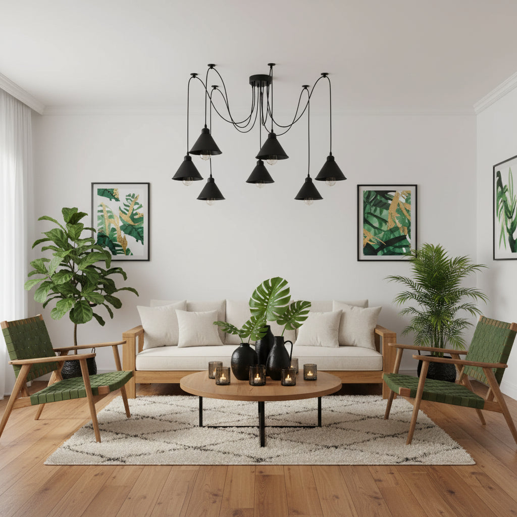 8 Way Spider Ceiling Pendant Light – Industrial Edison Style