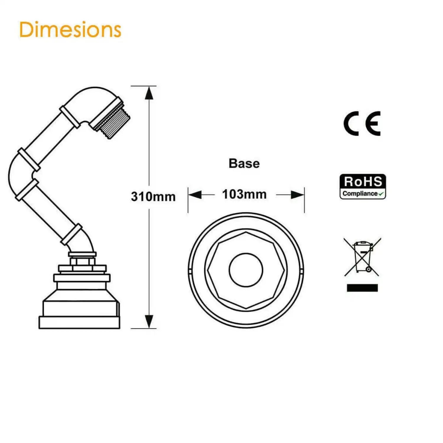 LEDSone Retro Industrial Steampunk Pipe Bedside Plug in Table Lamp Home & Garden > Lighting > Lamps > Retro Industrial Lamps > Steampunk Pipe Lamp > Bedside Plug in Table Lamp emmy-jane-boutique.myshopify.com