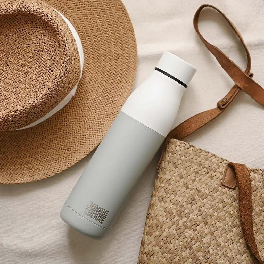 Jungle Culture Stainless Steel Water Bottle - Matt Black or White - Bottle for Life Home & Garden > Kitchen & Dining > Food & Beverage Carriers > Water Bottles > Eco-Friendly Water Bottles emmy-jane-boutique.myshopify.com