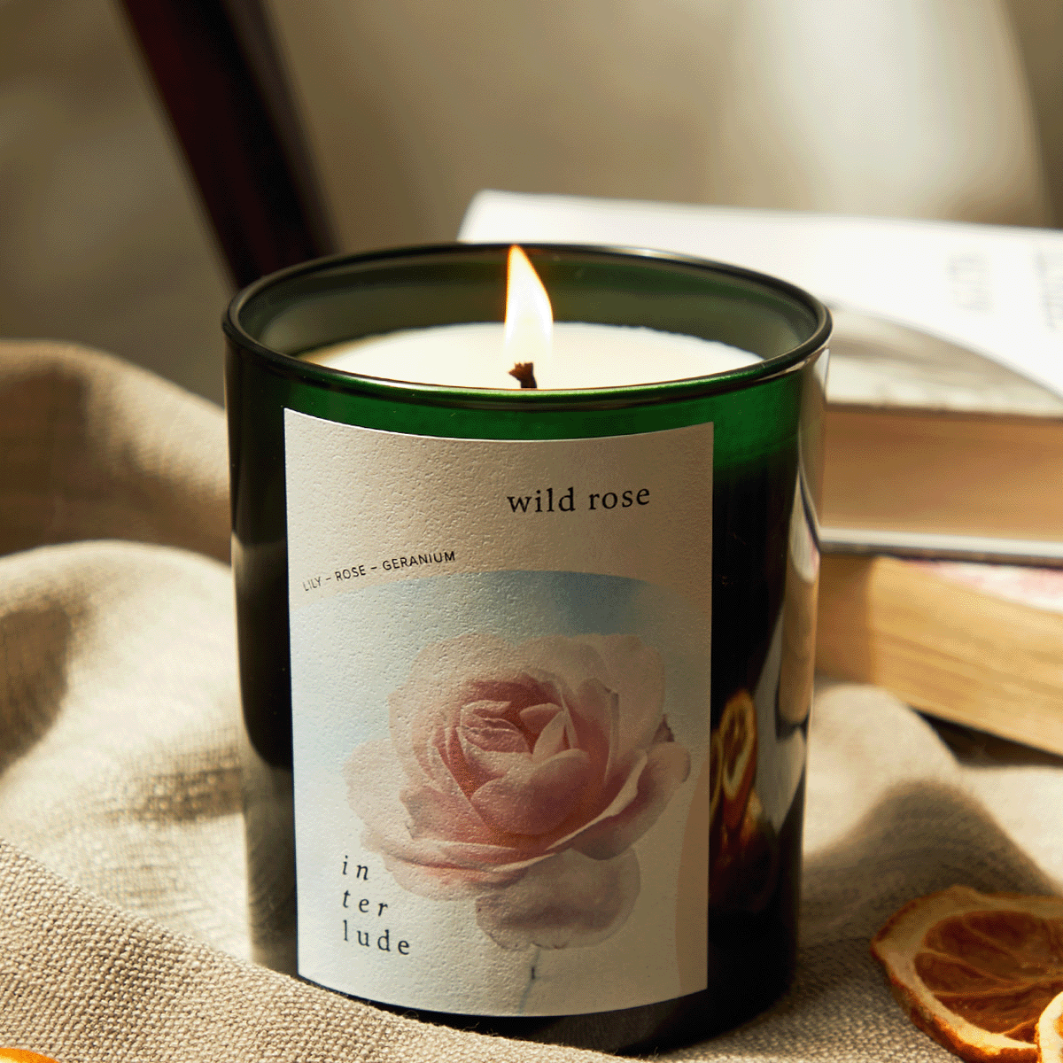Natural Rose Scented Soy Wax Candle Handmade in London