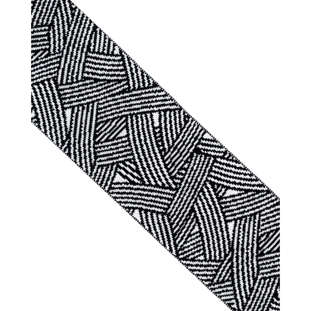 INGMARSON Geometric Striped Wool and Cashmere Scarf Black & White Clothing & Accessories > Clothing Accessories > Scarves & Snoods > Scarves > Winter Scarves > Geometric Scarves > Striped Wool and Cashmere Scarf emmy-jane-boutique.myshopify.com