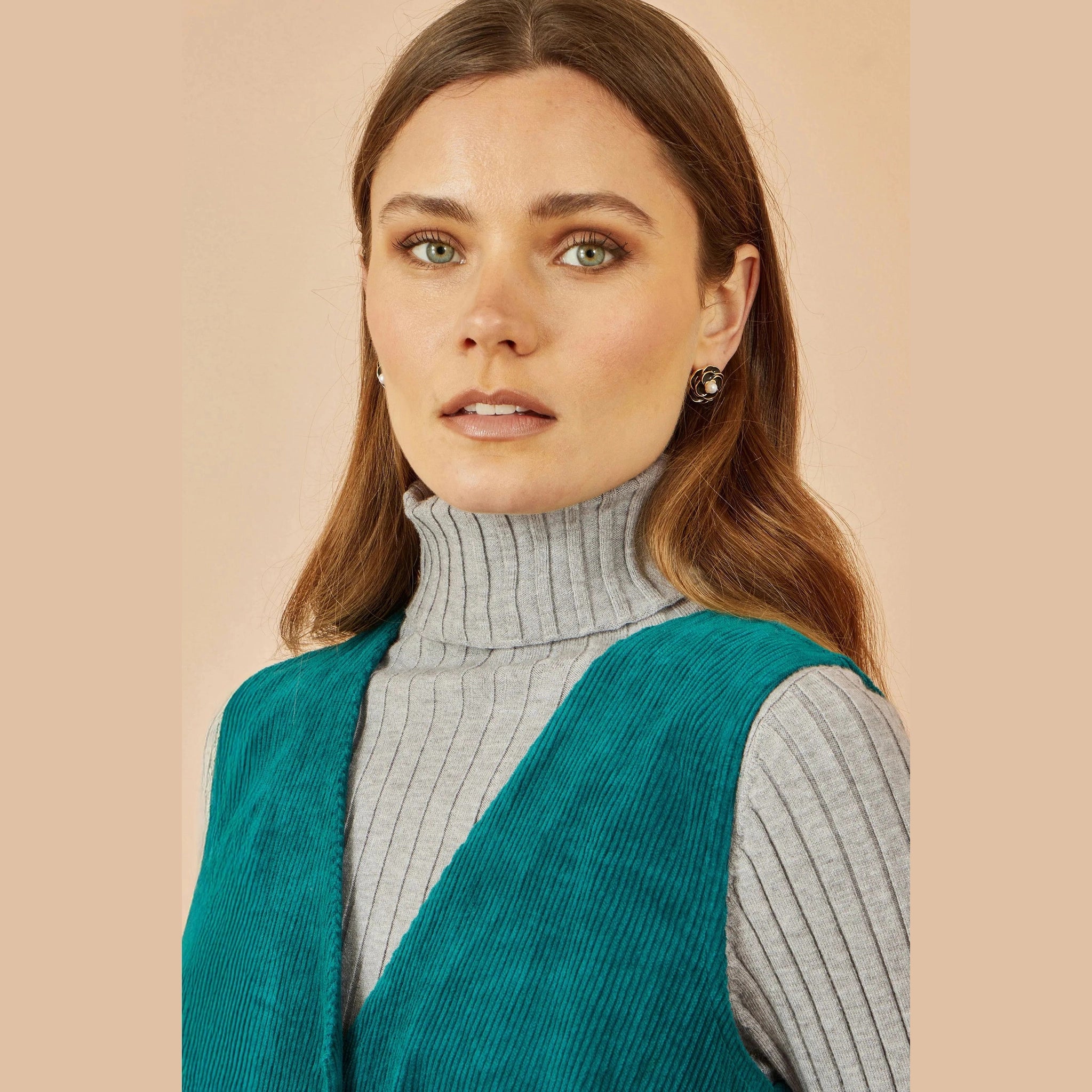 Yumi Pinafore Dress With Pockets Yumi Teal Cord Button Through Clothing & Accessories > Clothing > Dresses > Autumn Dresses > Pimafore Dresses > Cord Dresses > Teal Dresses emmy-jane-boutique.myshopify.com