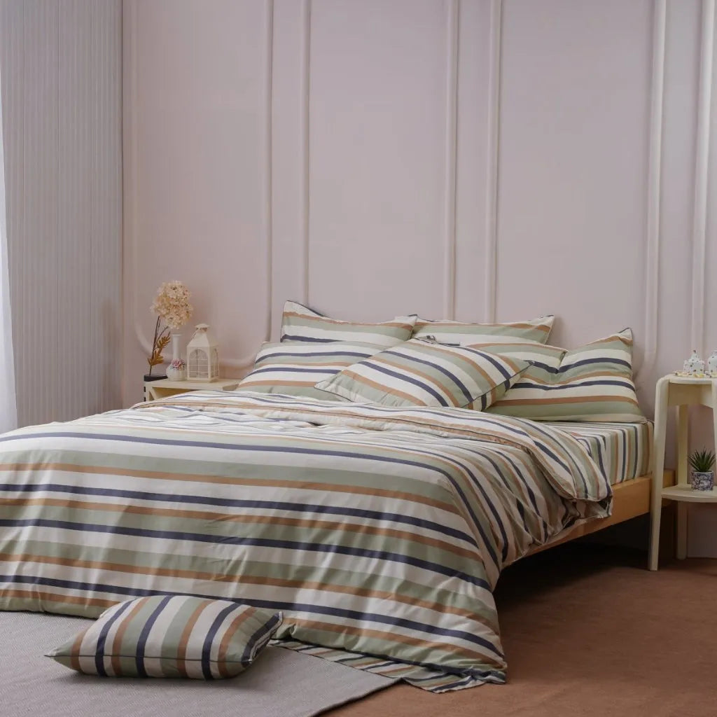 SHEET STORY Bamboo & Cotton Duvet Cover - Ackly Bamboo Harmony Stripe Home & Garden > Linens & Bedding > Bedding > Duvet Covers > Bamboo & Cotton Duvet Covers > Striped Duvet Covers > Natural Duvet Covers emmy-jane-boutique.myshopify.com