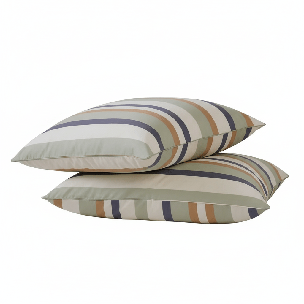 Bamboo & Cotton Pillowcases - Ackly Bamboo Stripe Pillowcases Pair