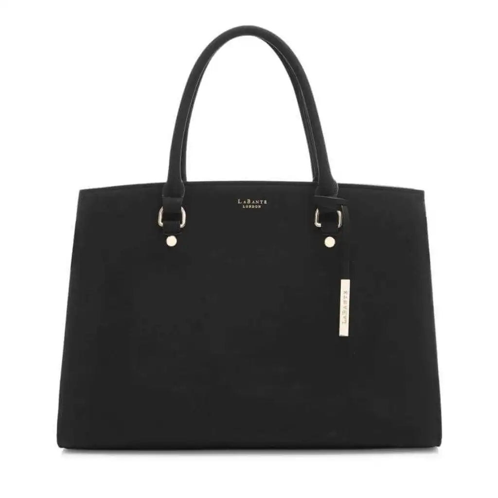 LaBante London Aricia Black Vegan Laptop Bag Luggage & Bags > Briefcases > Laptop Tote Bags > Vegan Laptop Bag > Vegan Work Handbag emmy-jane-boutique.myshopify.com