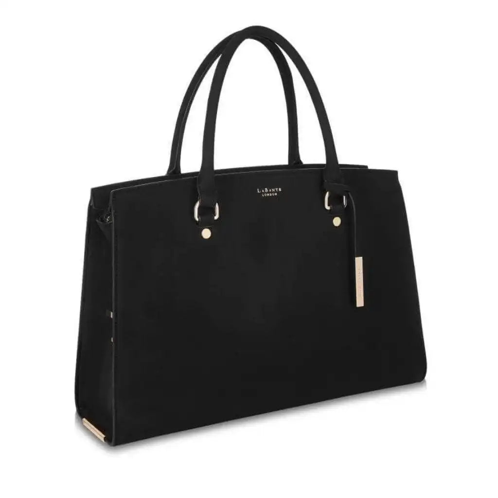 LaBante London Aricia Black Vegan Laptop Bag Luggage & Bags > Briefcases > Laptop Tote Bags > Vegan Laptop Bag > Vegan Work Handbag emmy-jane-boutique.myshopify.com