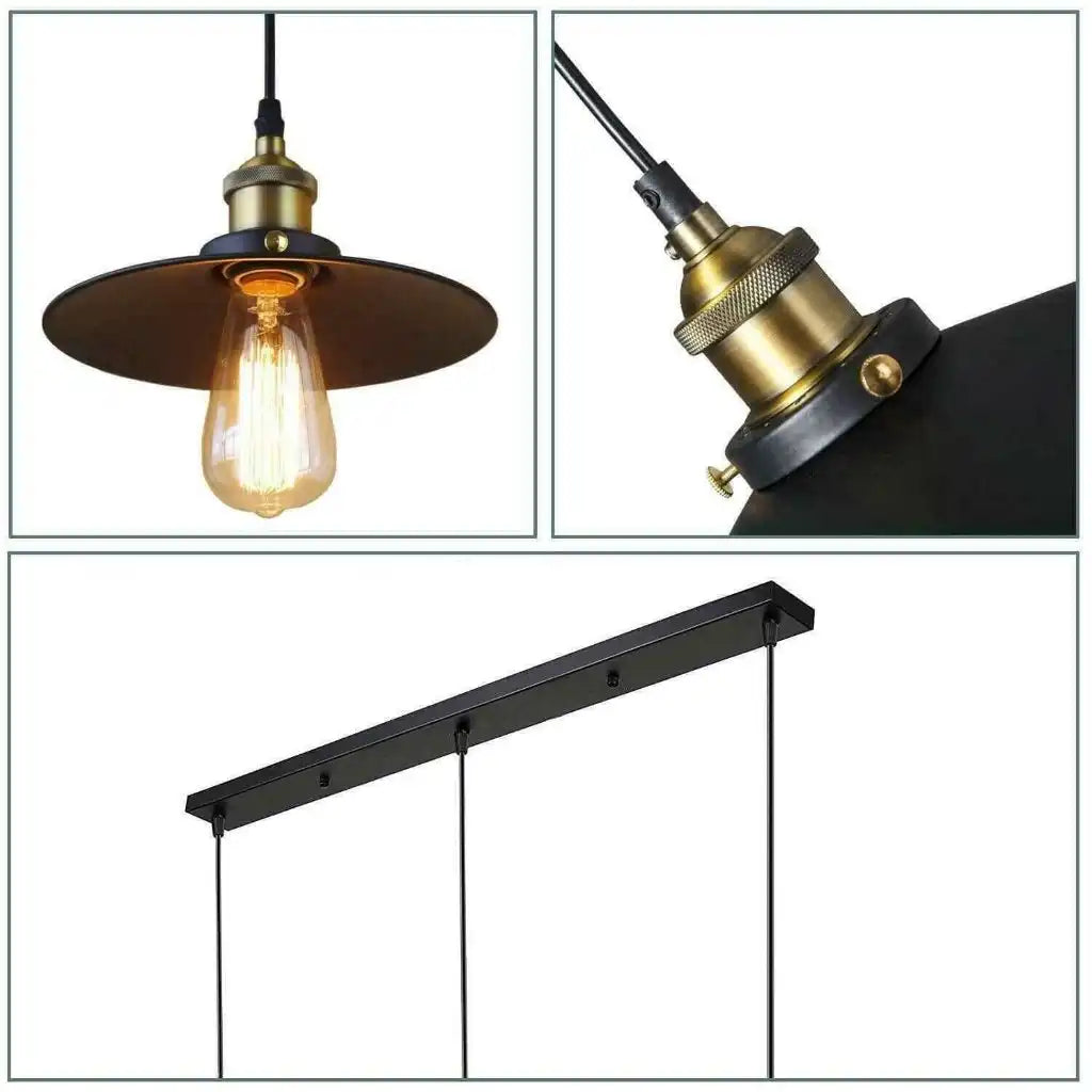 LEDSone Industrial Pendant Light with 3 Heads Cone Style Chandelier Home & Garden > Lighting > Lighting Fixtures > Ceiling Light Fixtures > Ceiling Lights > Metal Ceiling Lights > Pendant Lights emmy-jane-boutique.myshopify.com