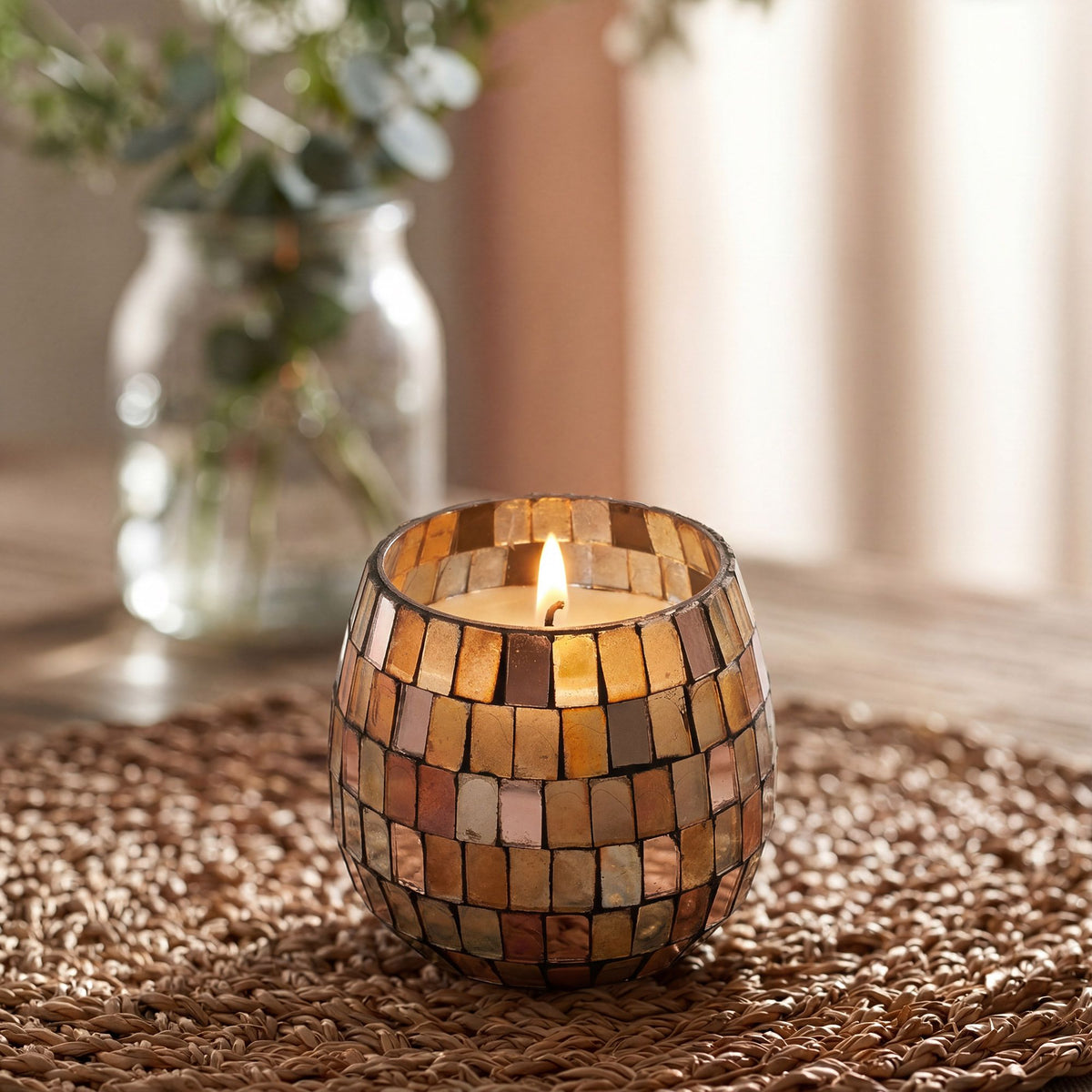 Mosaic jar candle