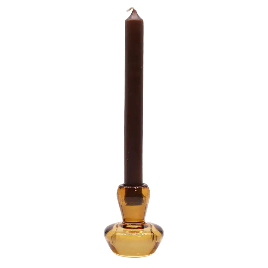 Mushroom Flip Dinner Candle / Tealight Holder - Antique Amber